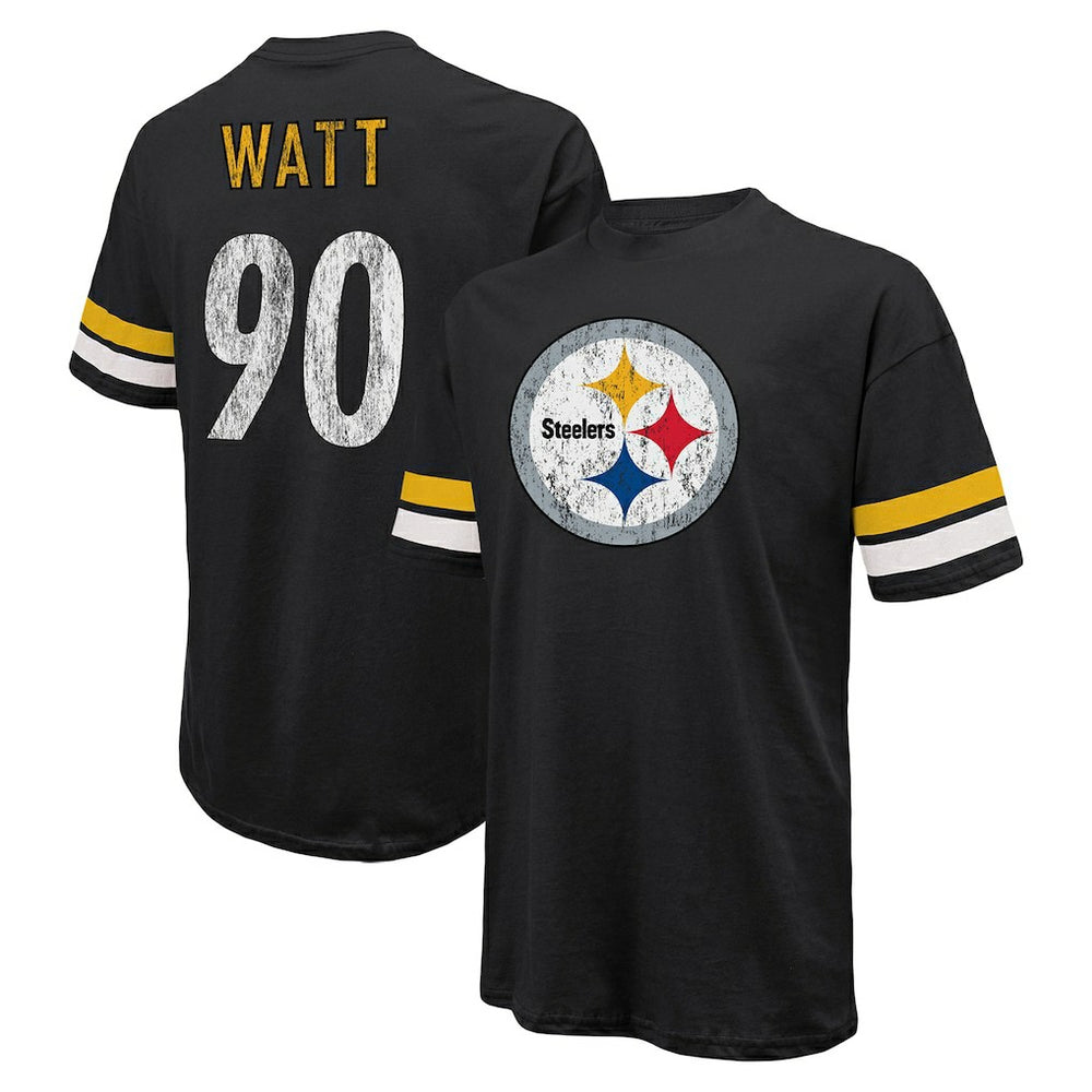T.J. Watt  Majestic Threads Name & Number Oversize Fit T-Shirt - Pittsburgh Steelers T-shirts