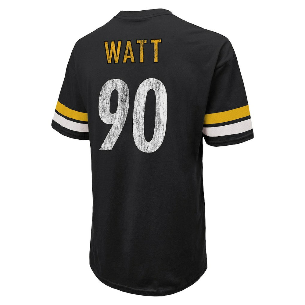 T.J. Watt  Majestic Threads Name & Number Oversize Fit T-Shirt - Pittsburgh Steelers T-shirts