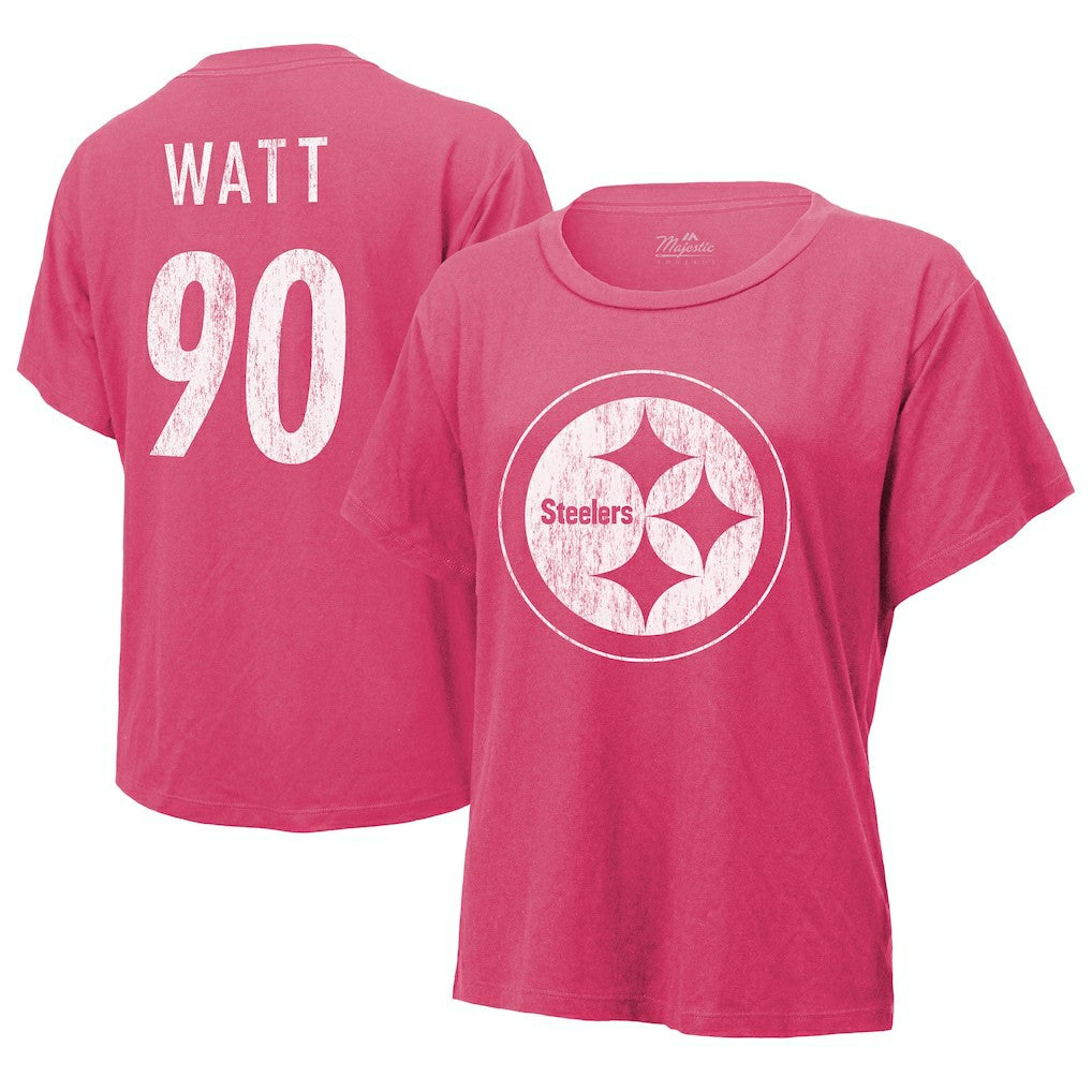 T.J. Watt  Majestic Threads Women's Name & Number T-Shirt - Pittsburgh Steelers T-shirts