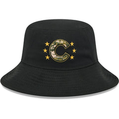 Black Chicago Cubs New Era 2024 Armed Forces Day Bucket Hat