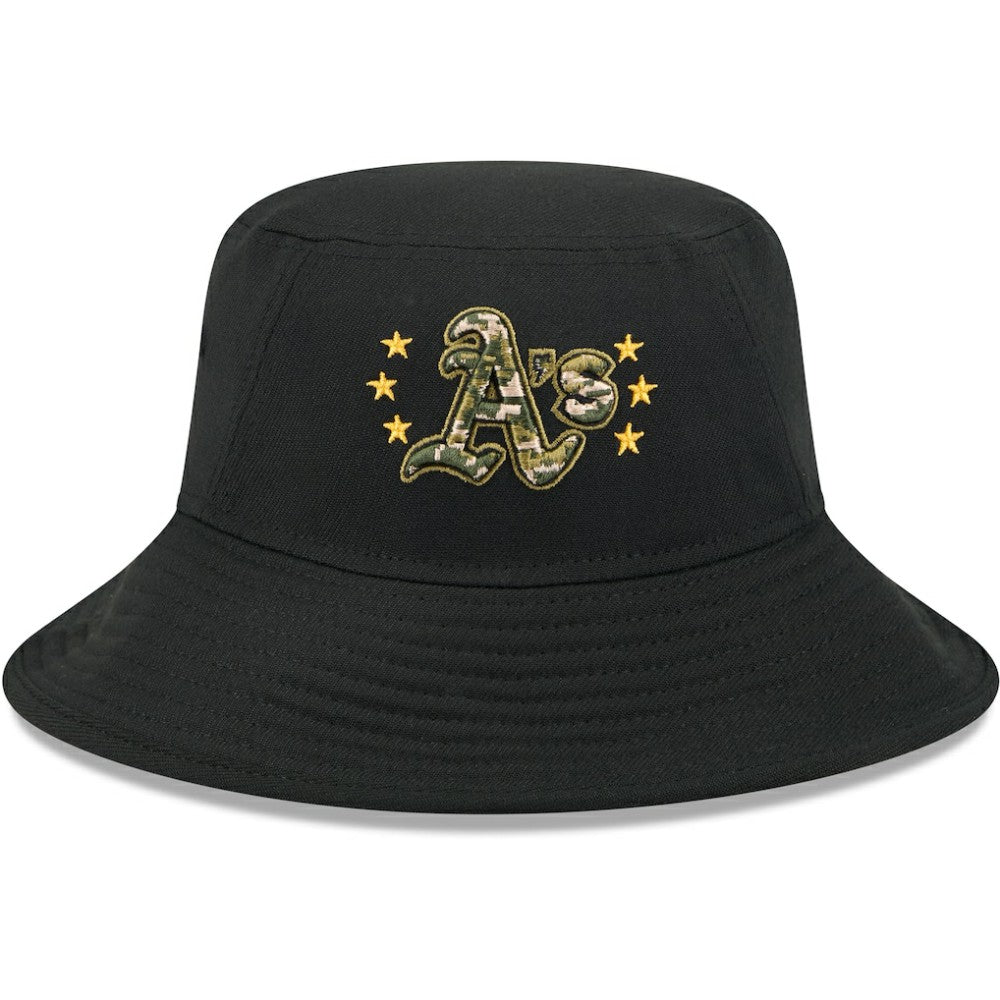 Black Athletics New Era 2024 Armed Forces Day Bucket Hat
