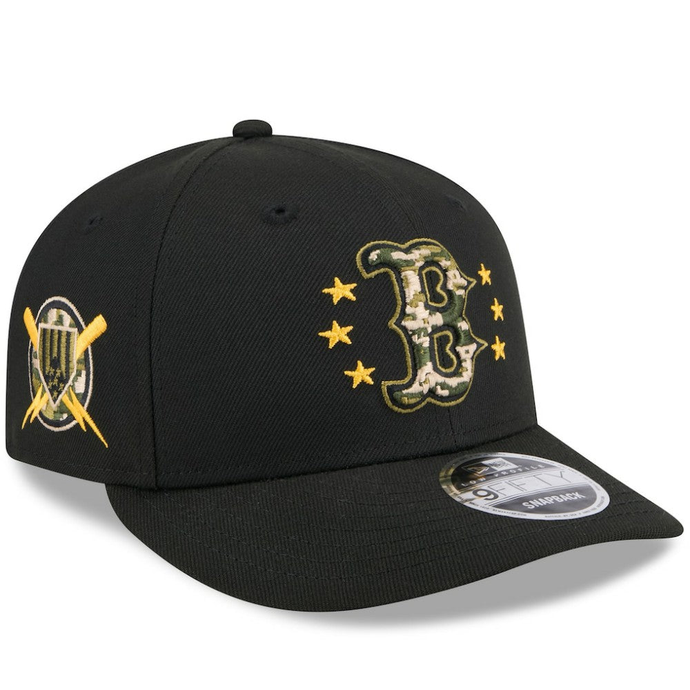 Black Boston Red Sox New Era 2024 Armed Forces Day Low Profile 9FIFTY Snapback Hat