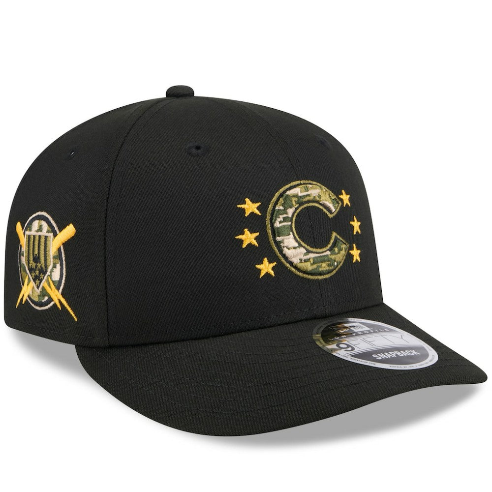 Black Chicago Cubs New Era 2024 Armed Forces Day Low Profile 9FIFTY Snapback Hat