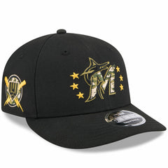 Black Miami Marlins New Era 2024 Armed Forces Day Low Profile 9FIFTY Snapback Hat