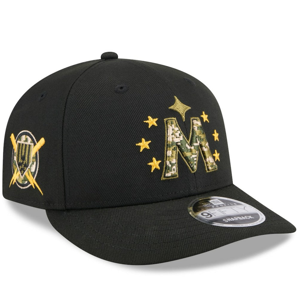 Black Minnesota Twins New Era 2024 Armed Forces Day Low Profile 9FIFTY Snapback Hat