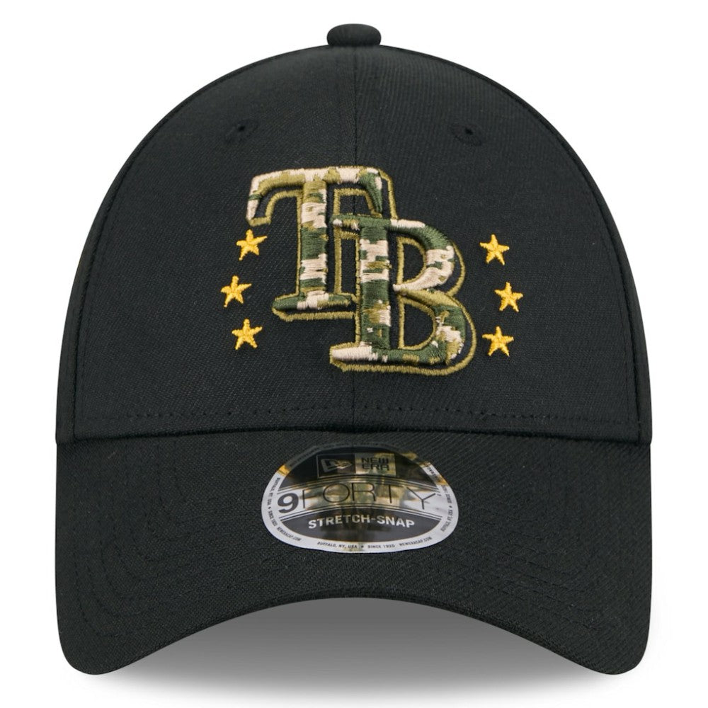 Black Tampa Bay Rays New Era 2024 Armed Forces Day 9FORTY Adjustable Hat