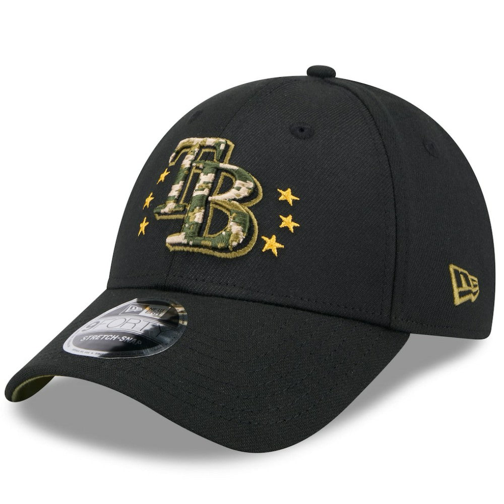 Black Tampa Bay Rays New Era 2024 Armed Forces Day 9FORTY Adjustable Hat
