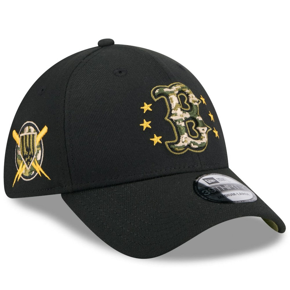 Black Boston Red Sox New Era 2024 Armed Forces Day 39THIRTY Flex Hat