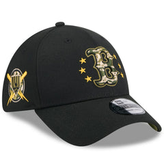 Black Boston Red Sox New Era 2024 Armed Forces Day 39THIRTY Flex Hat