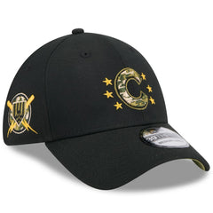 Black Chicago Cubs New Era 2024 Armed Forces Day 39THIRTY Flex Hat