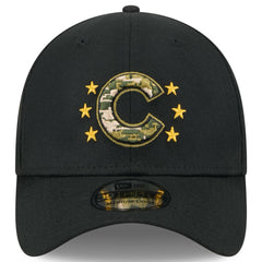 Black Chicago Cubs New Era 2024 Armed Forces Day 39THIRTY Flex Hat