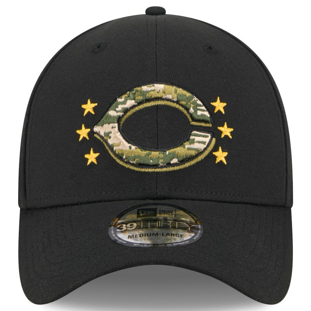Black Cincinnati Reds New Era 2024 Armed Forces Day 39THIRTY Flex Hat