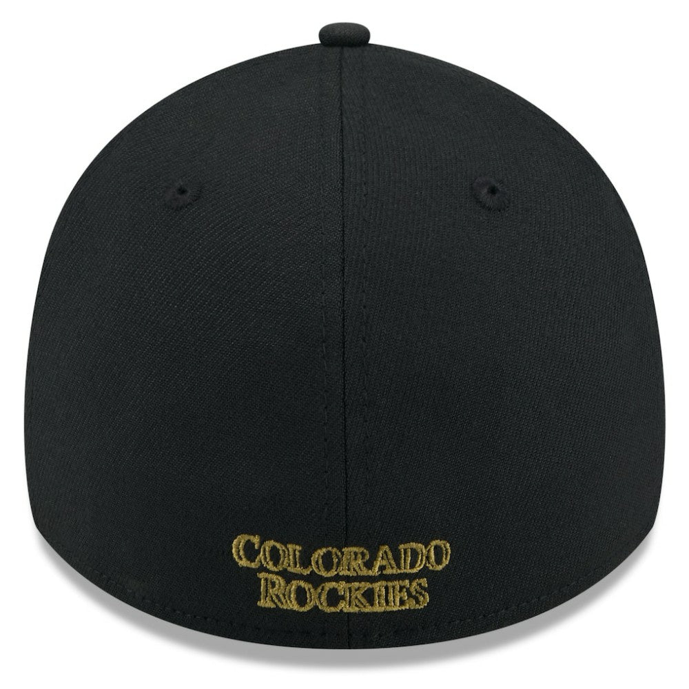 Black Colorado Rockies New Era 2024 Armed Forces Day 39THIRTY Flex Hat