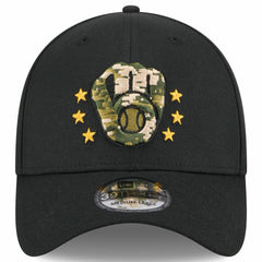 Black Milwaukee Brewers New Era 2024 Armed Forces Day 39THIRTY Flex Hat