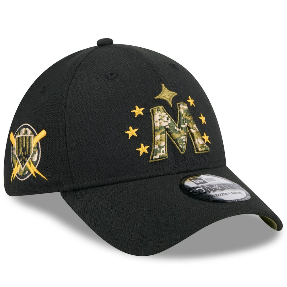 Black Minnesota Twins New Era 2024 Armed Forces Day 39THIRTY Flex Hat
