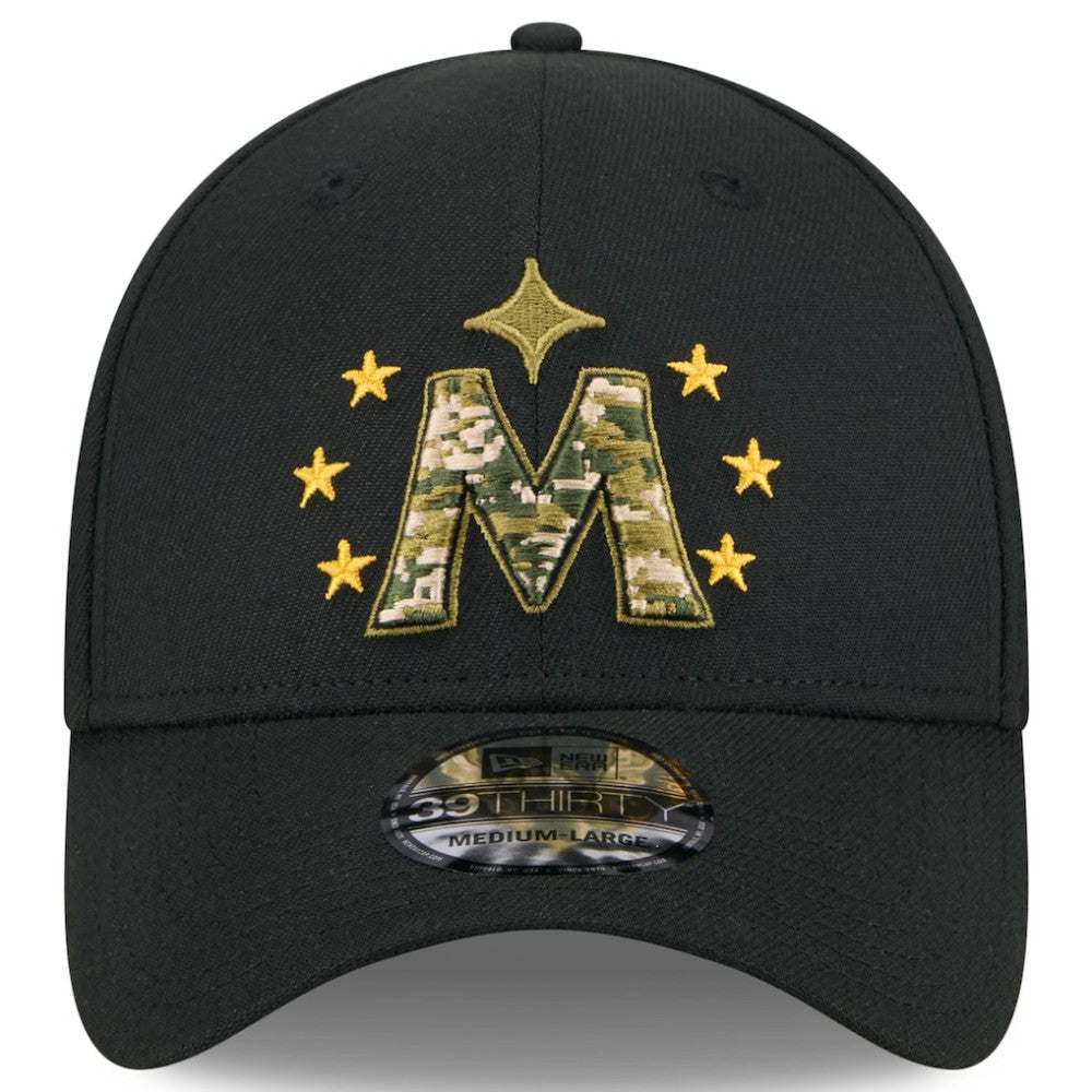 Black Minnesota Twins New Era 2024 Armed Forces Day 39THIRTY Flex Hat