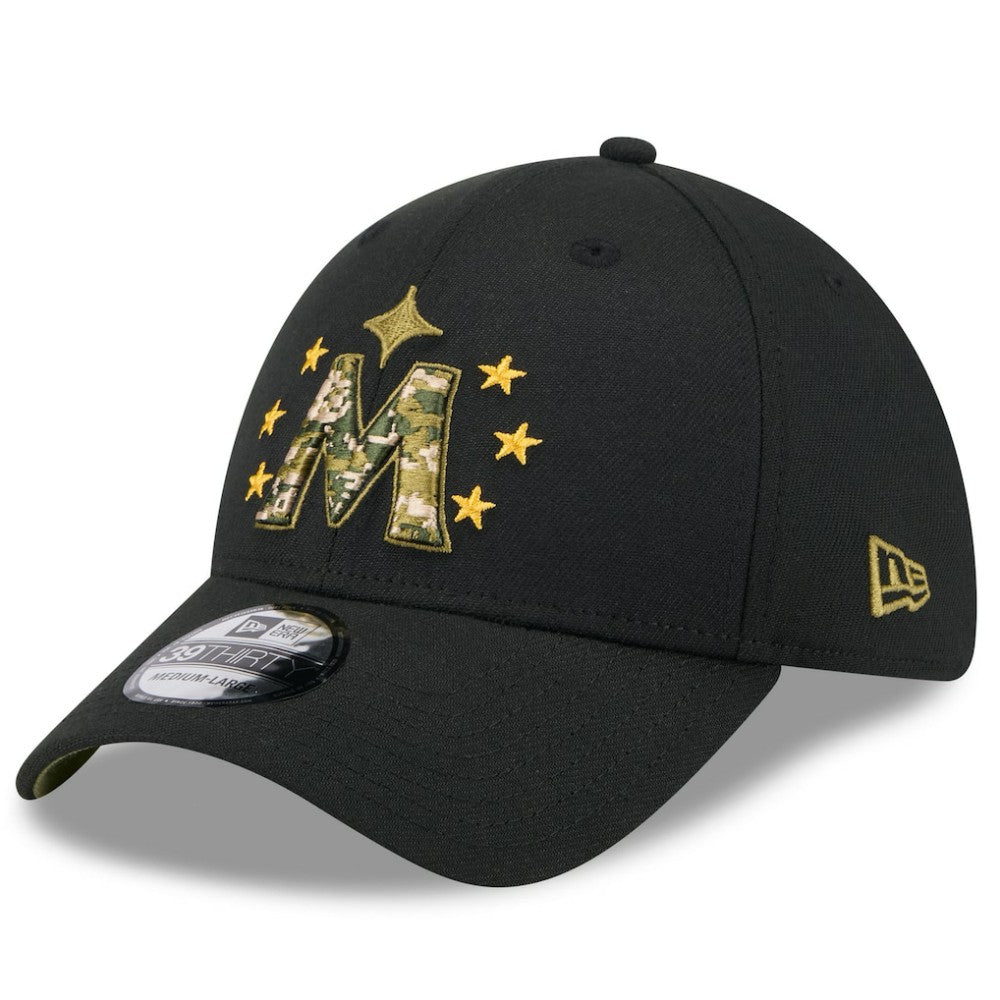 Black Minnesota Twins New Era 2024 Armed Forces Day 39THIRTY Flex Hat