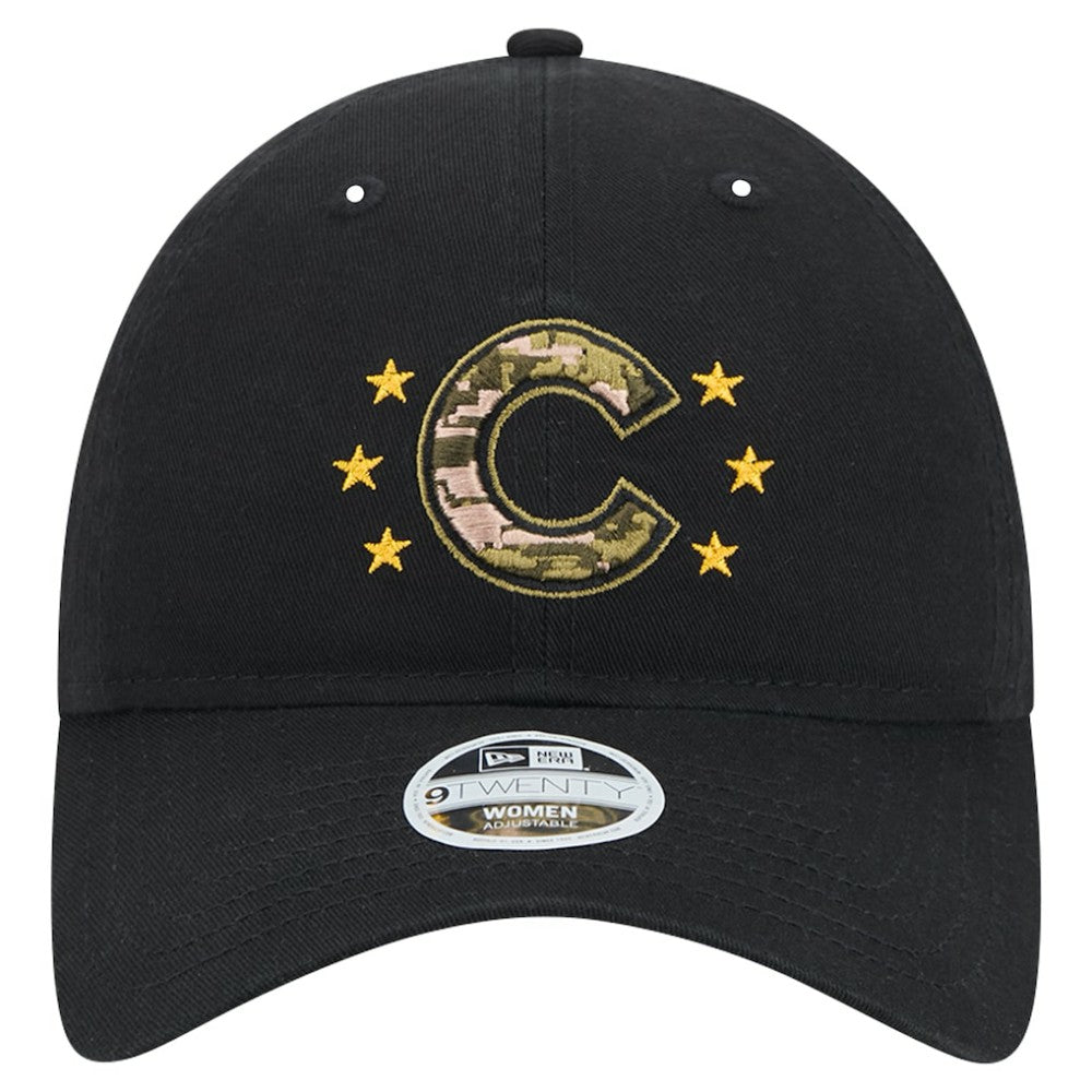 Black Chicago Cubs New Era Women's 2024 Armed Forces Day 9TWENTY Adjustable Hat