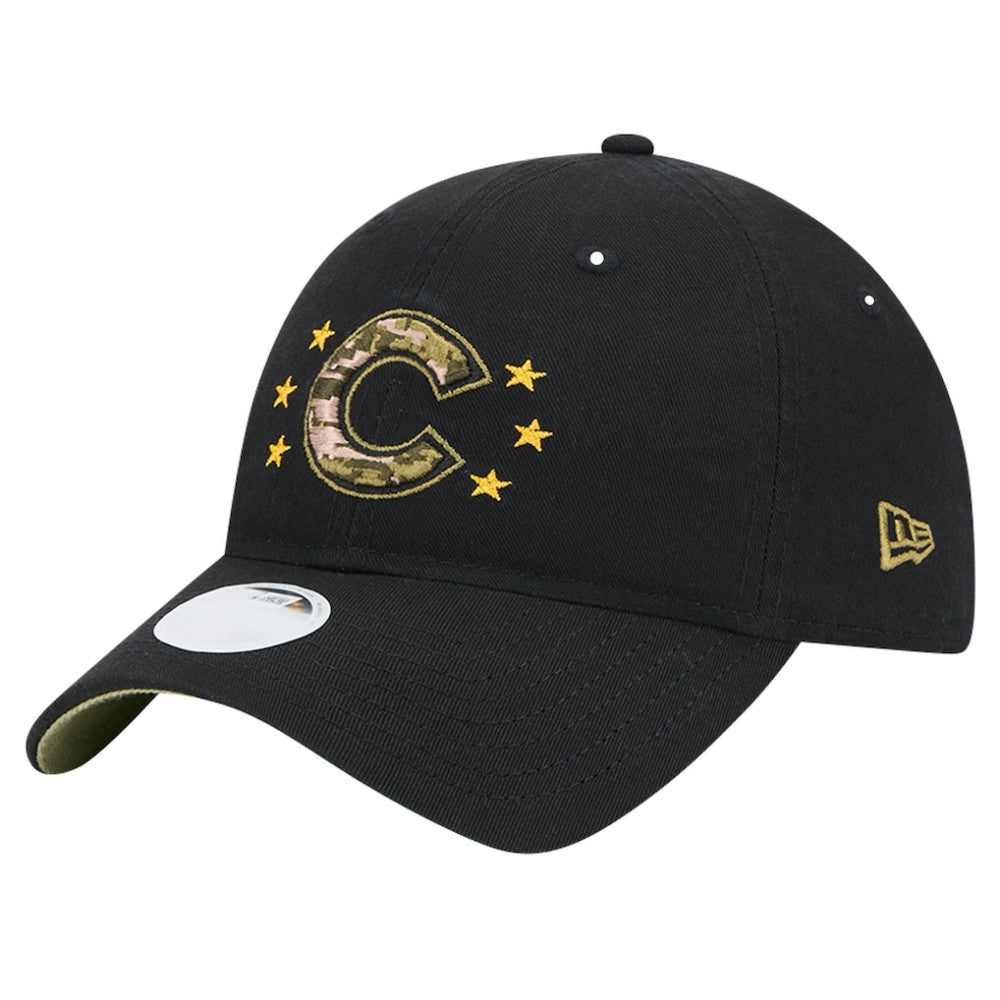 Black Chicago Cubs New Era Women's 2024 Armed Forces Day 9TWENTY Adjustable Hat