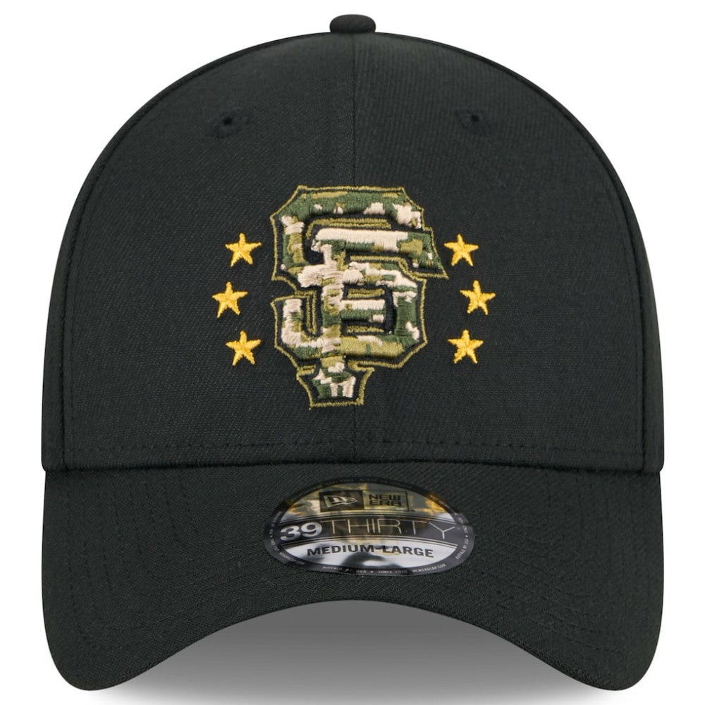 Black San Francisco Giants New Era 2024 Armed Forces Day 39THIRTY Flex Hat