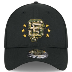Black San Francisco Giants New Era 2024 Armed Forces Day 39THIRTY Flex Hat