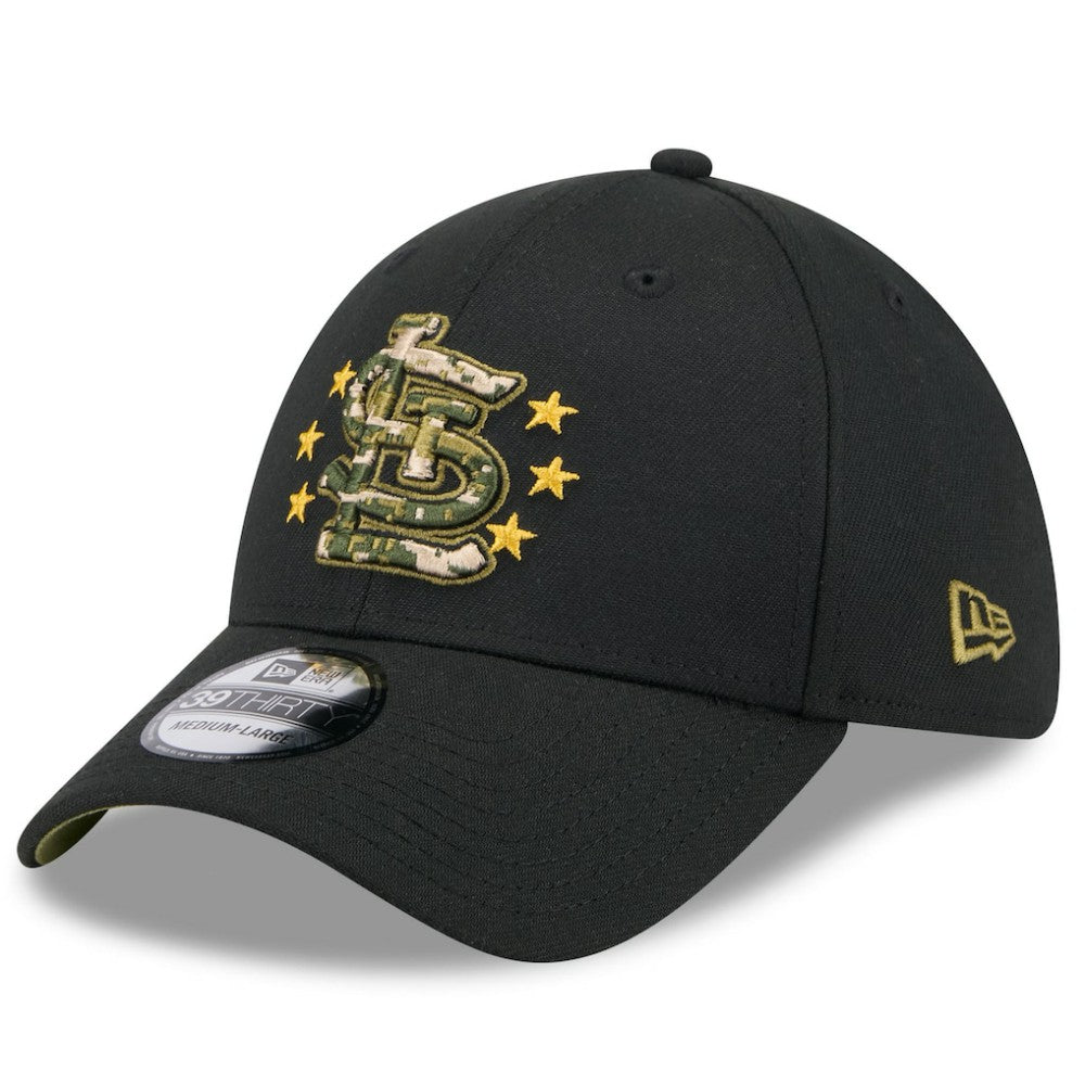 Black St. Louis Cardinals New Era 2024 Armed Forces Day 39THIRTY Flex Hat