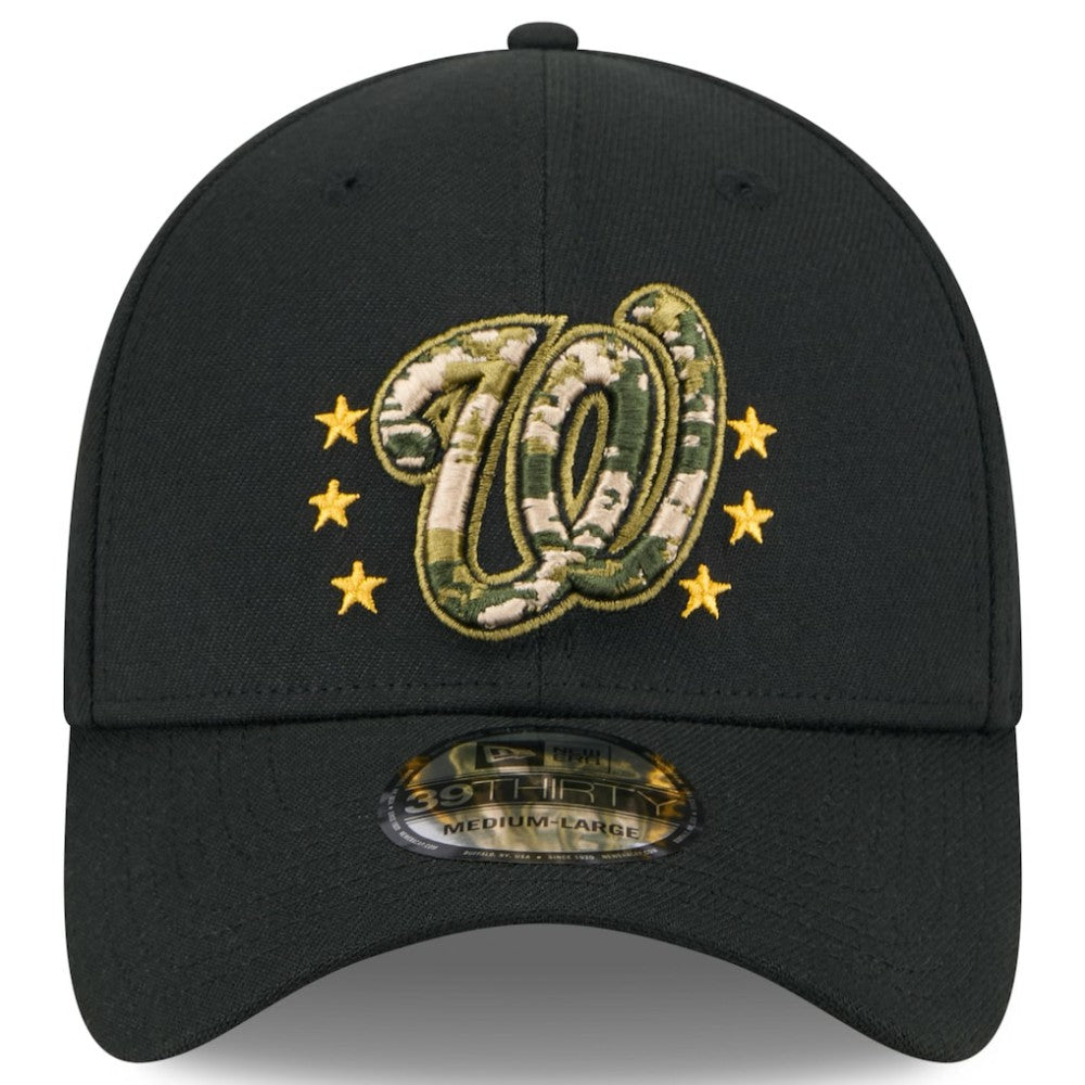 Black Washington Nationals New Era 2024 Armed Forces Day 39THIRTY Flex Hat