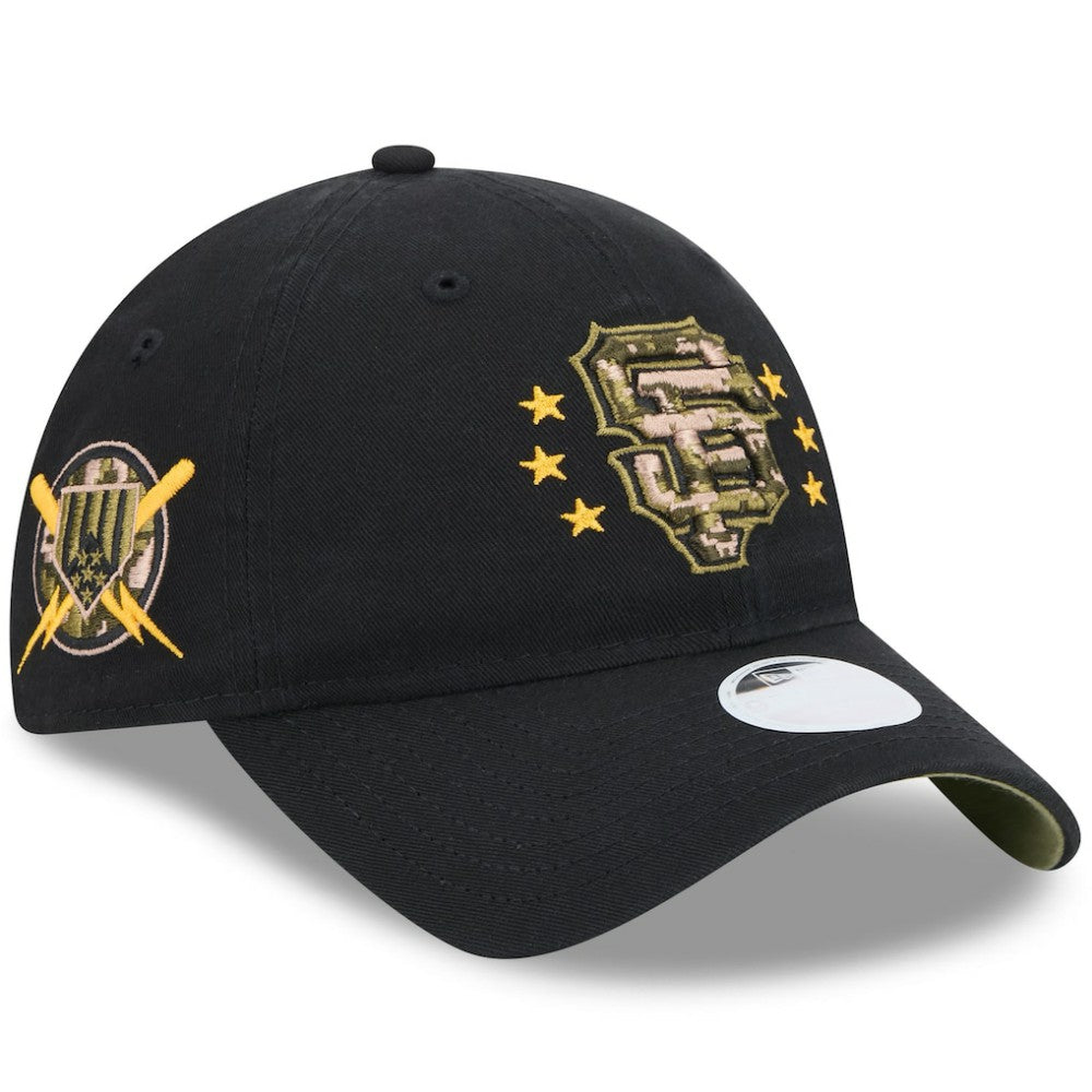 Black San Francisco Giants New Era Women's 2024 Armed Forces Day 9TWENTY Adjustable Hat