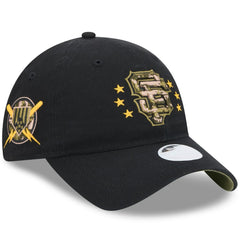 Black San Francisco Giants New Era Women's 2024 Armed Forces Day 9TWENTY Adjustable Hat