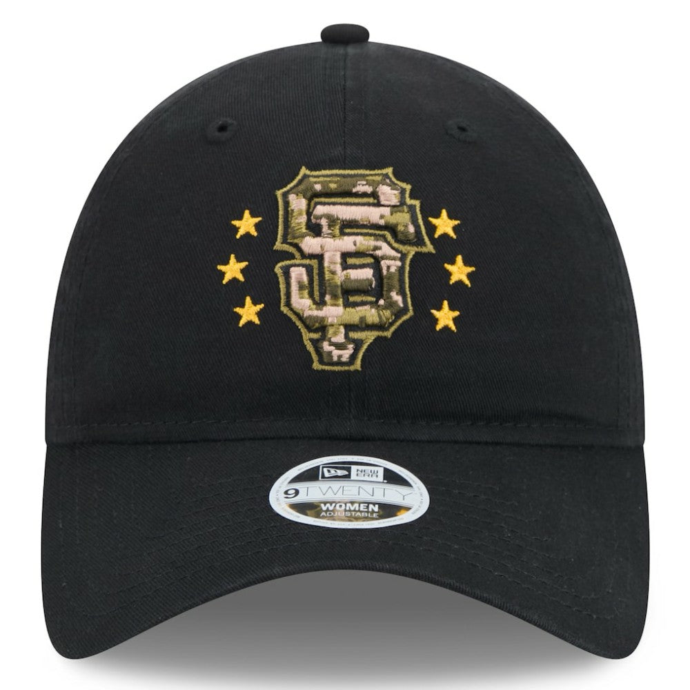 Black San Francisco Giants New Era Women's 2024 Armed Forces Day 9TWENTY Adjustable Hat