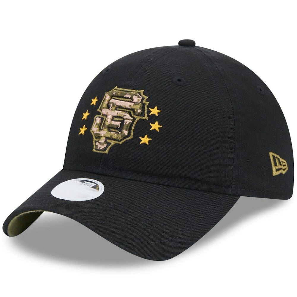 Black San Francisco Giants New Era Women's 2024 Armed Forces Day 9TWENTY Adjustable Hat
