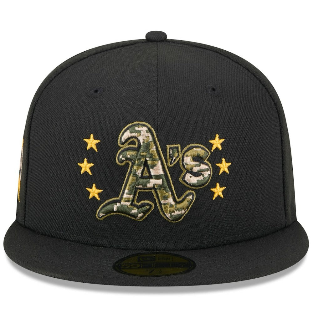 Black Athletics New Era 2024 Armed Forces Day On-Field 59FIFTY Fitted Hat