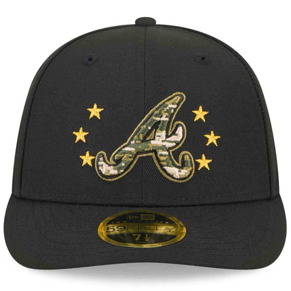 Black Atlanta Braves New Era 2024 Armed Forces Day Low Profile 59FIFTY Fitted Hat