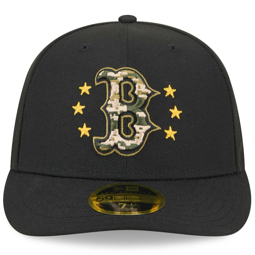 Black Boston Red Sox New Era 2024 Armed Forces Day Low Profile 59FIFTY Fitted Hat
