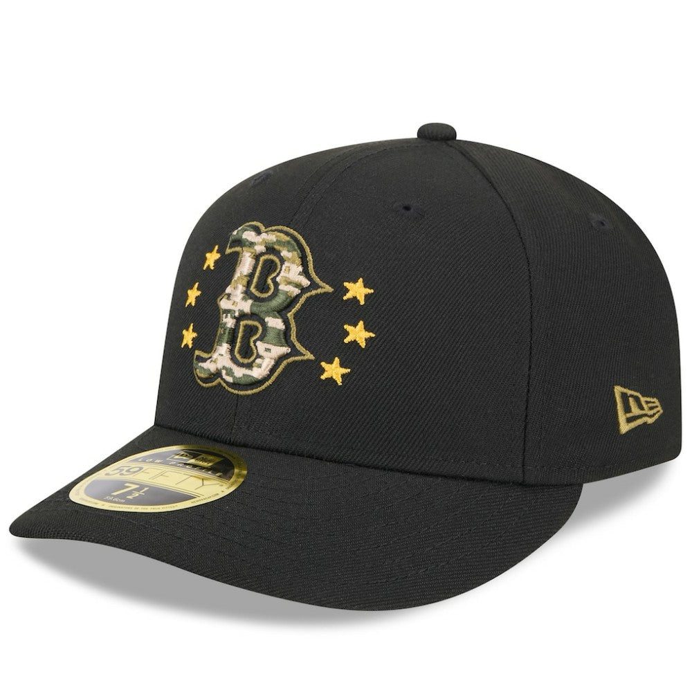 Black Boston Red Sox New Era 2024 Armed Forces Day Low Profile 59FIFTY Fitted Hat