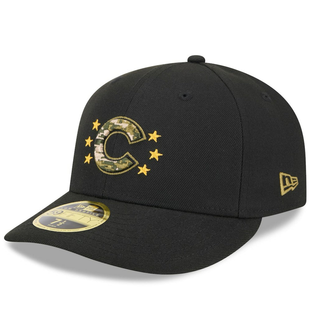 Black Chicago Cubs New Era 2024 Armed Forces Day Low Profile 59FIFTY Fitted Hat