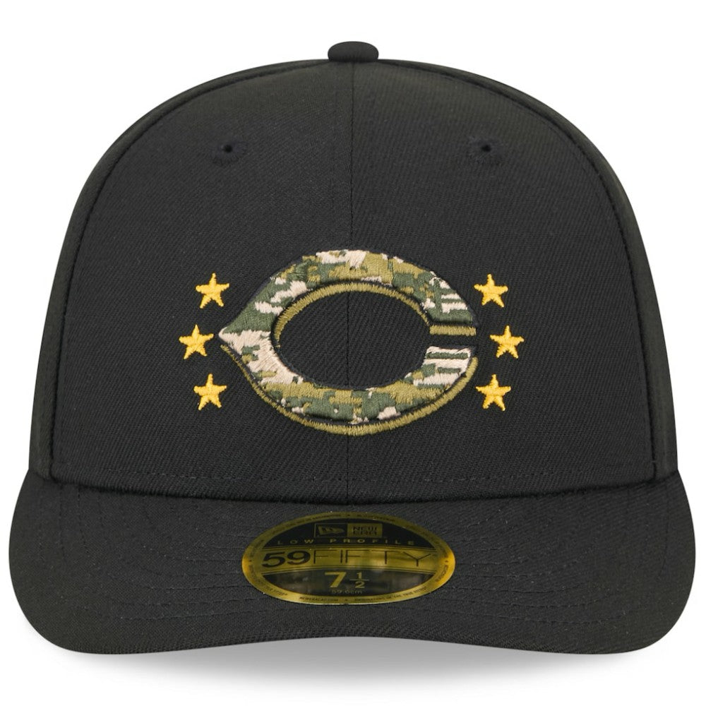 Black Cincinnati Reds New Era 2024 Armed Forces Day Low Profile 59FIFTY Fitted Hat
