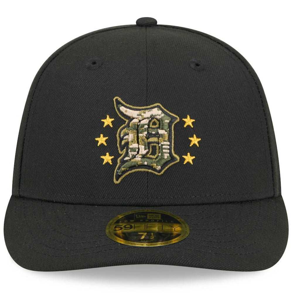 Black Detroit Tigers New Era 2024 Armed Forces Day Low Profile 59FIFTY Fitted Hat