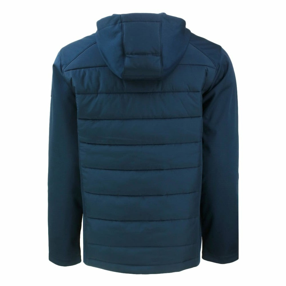 Navy New York Yankees Cutter & Buck Big & Tall Evoke Hybrid Eco Softshell Recycled Full-Zip Hoodie