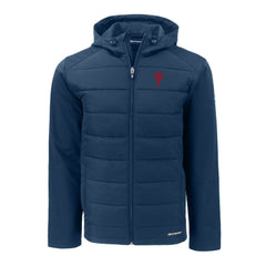 Navy Philadelphia Phillies Cutter & Buck Big & Tall Evoke Hybrid Eco Softshell Recycled Full-Zip Hoodie