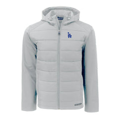 Gray Los Angeles Dodgers Cutter & Buck Evoke Hybrid Eco Softshell Recycled Full-Zip Hoodie