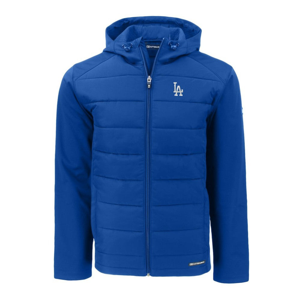 Royal Los Angeles Dodgers Cutter & Buck Evoke Hybrid Eco Softshell Recycled Full-Zip Hoodie