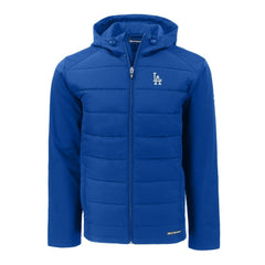 Royal Los Angeles Dodgers Cutter & Buck Evoke Hybrid Eco Softshell Recycled Full-Zip Hoodie