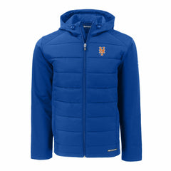 Royal New York Mets Cutter & Buck Evoke Hybrid Eco Softshell Recycled Full-Zip Hoodie