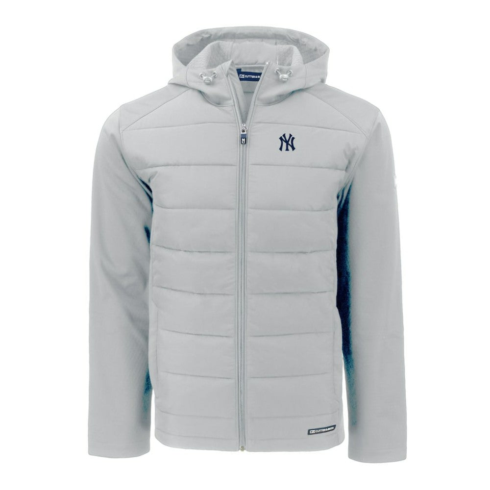 Gray New York Yankees Cutter & Buck Evoke Hybrid Eco Softshell Recycled Full-Zip Hoodie