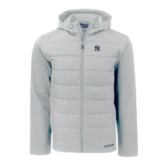 Gray New York Yankees Cutter & Buck Evoke Hybrid Eco Softshell Recycled Full-Zip Hoodie