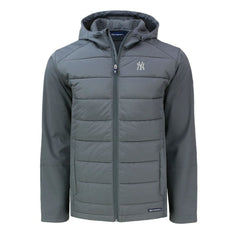 Gray New York Yankees Cutter & Buck Evoke Hybrid Eco Softshell Recycled Full-Zip Hoodie