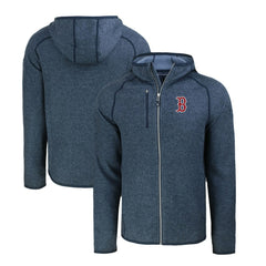 Heather Navy Boston Red Sox Cutter & Buck Mainsail Full-Zip Hooded Jacket