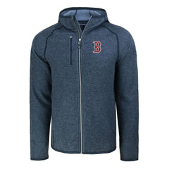 Heather Navy Boston Red Sox Cutter & Buck Mainsail Full-Zip Hooded Jacket