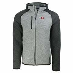 Heather Charcoal/Heather Gray Cincinnati Reds Cutter & Buck Mainsail Full-Zip Hooded Jacket